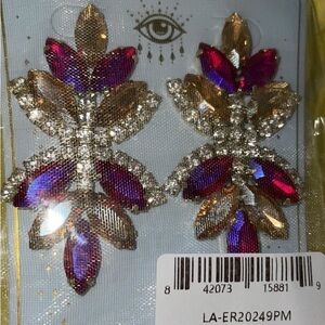 Eye Candy pink purple AB color changing  Statement Earrings